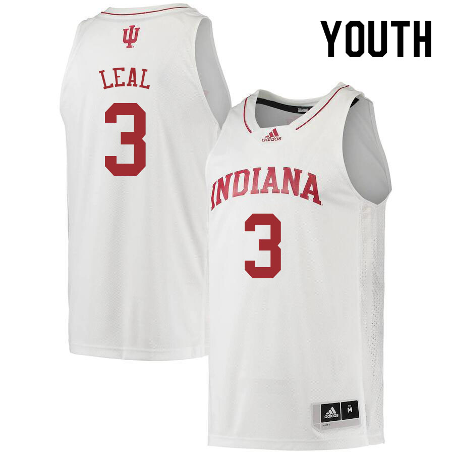 Youth #3 Anthony Leal Indiana Hoosiers College Basketball Jerseys Sale-White